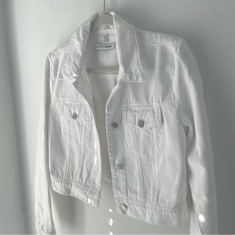 J Brand for Neiman Marcus White Denim Jacket